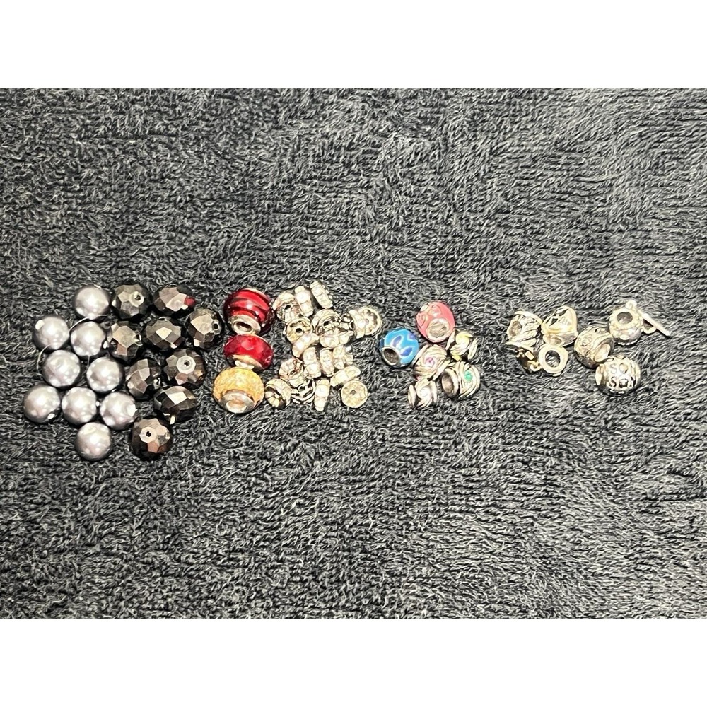 Vintage Retired Danbury Mint Beads And Misc. Accents, Charms Bracelet Murano 90s